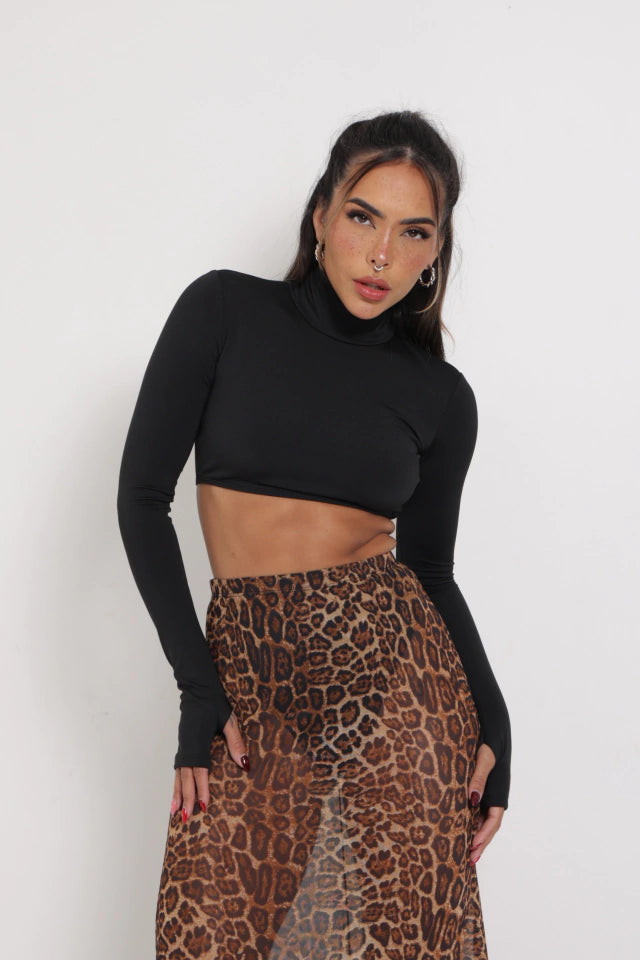 CROPPED BOOM PRETO